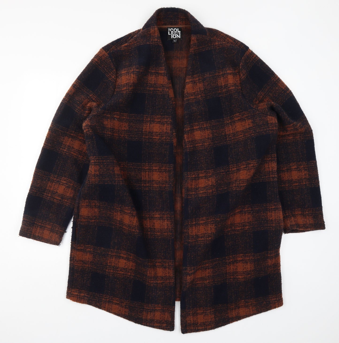 Debenhams Womens Brown Check  Overcoat Coat Size 18