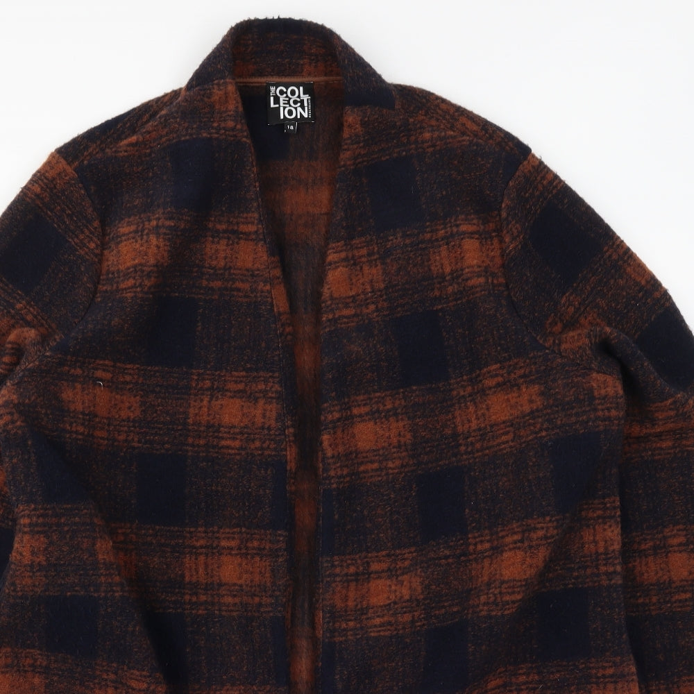 Debenhams Womens Brown Check  Overcoat Coat Size 18