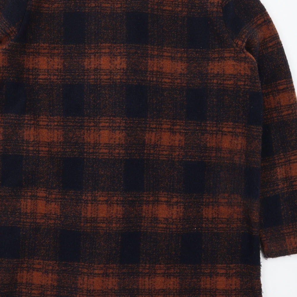 Debenhams Womens Brown Check  Overcoat Coat Size 18