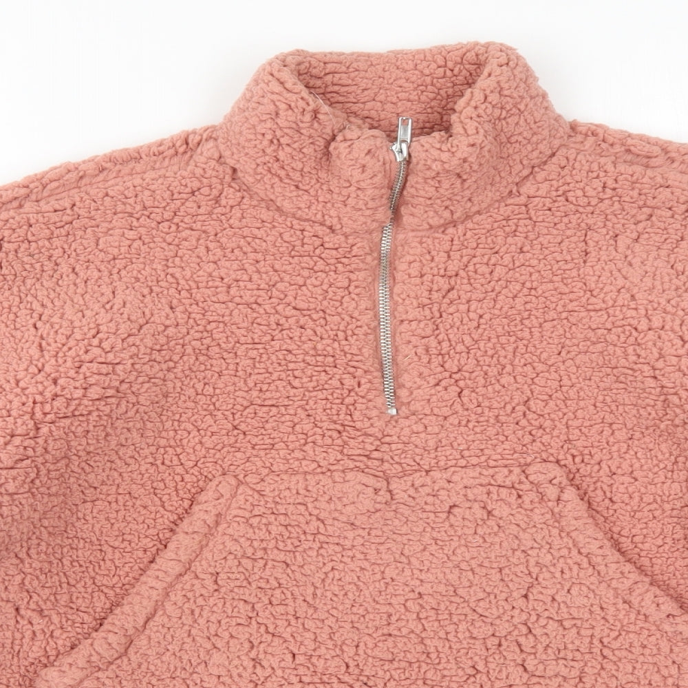 Topshop Womens Pink  Fleece Jacket  Size 6