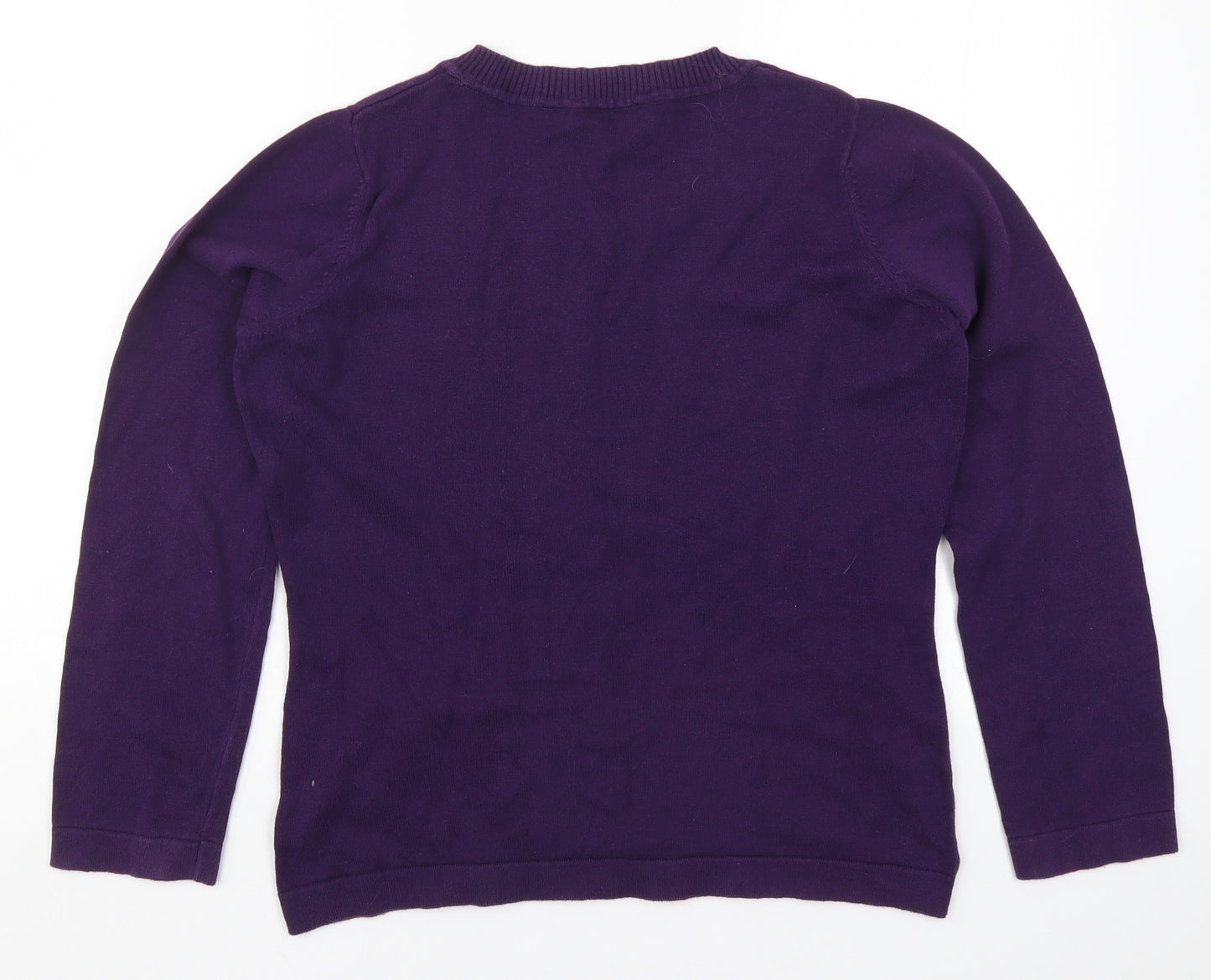 Entropy Womens Purple  Knit Pullover Jumper Size L