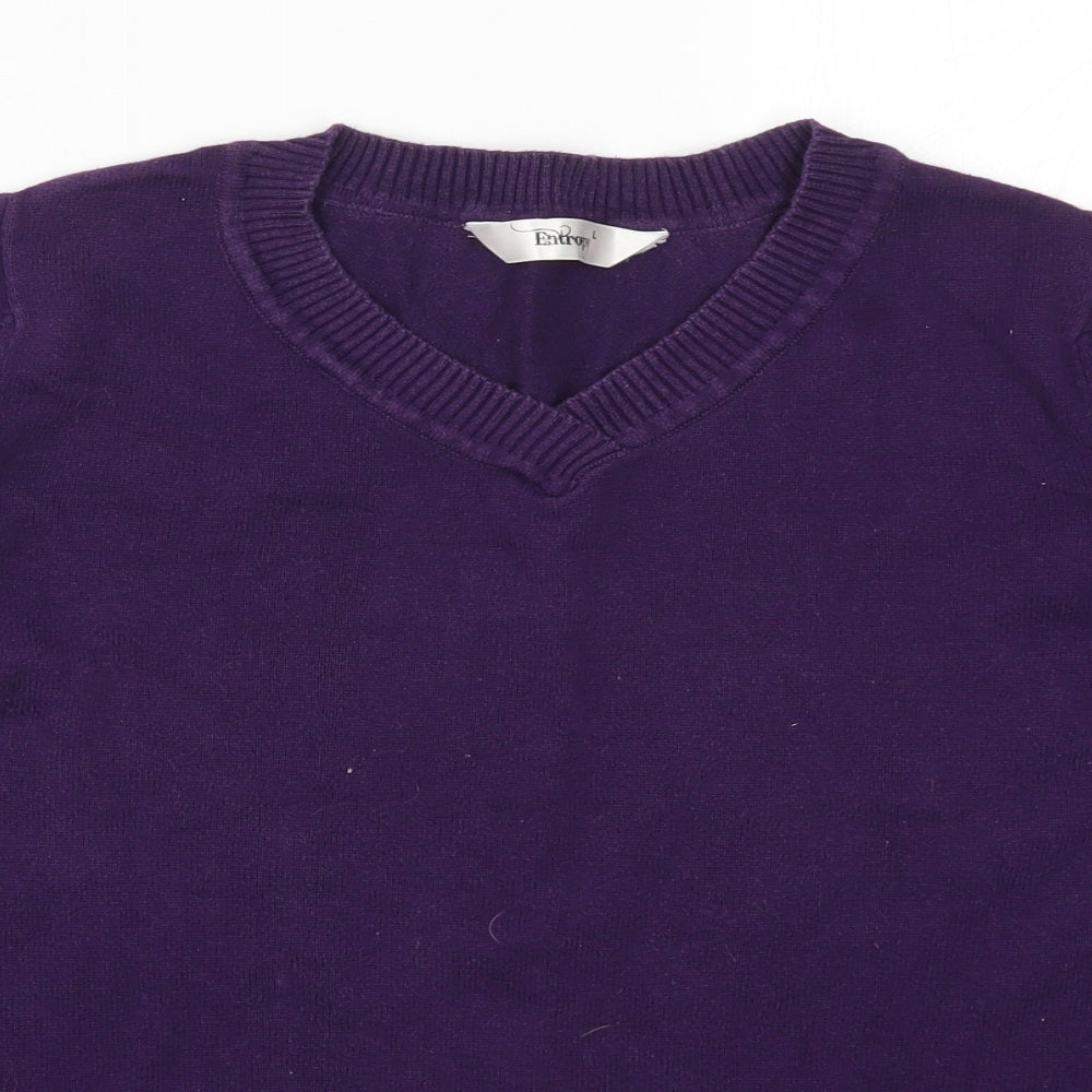 Entropy Womens Purple  Knit Pullover Jumper Size L
