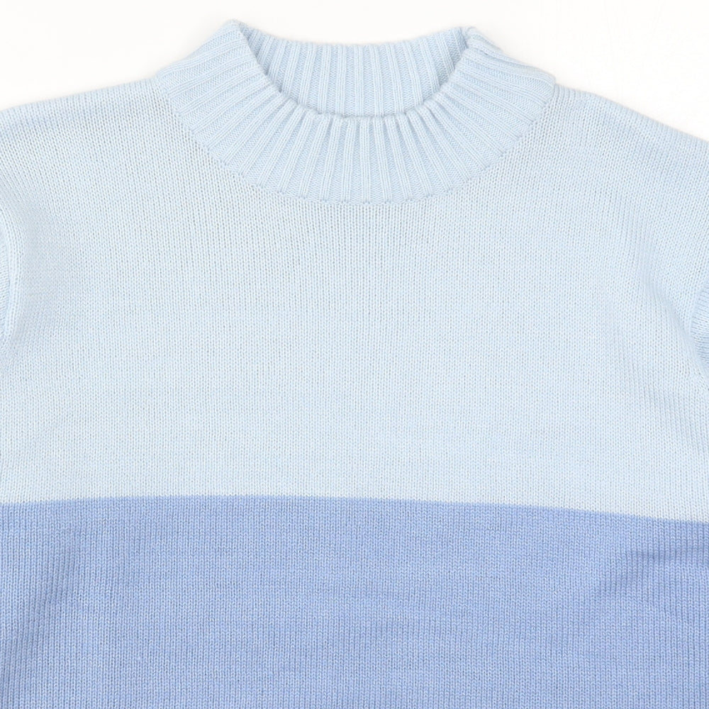 Damart Womens Blue Striped Knit Pullover Jumper Size 14