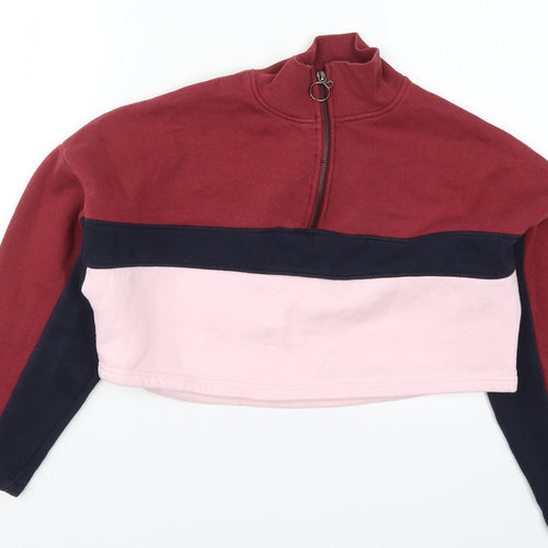 Wednesday's Girl Womens Red Striped  Pullover Sweatshirt Size M  - Pink and Blue