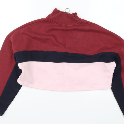 Wednesday's Girl Womens Red Striped  Pullover Sweatshirt Size M  - Pink and Blue