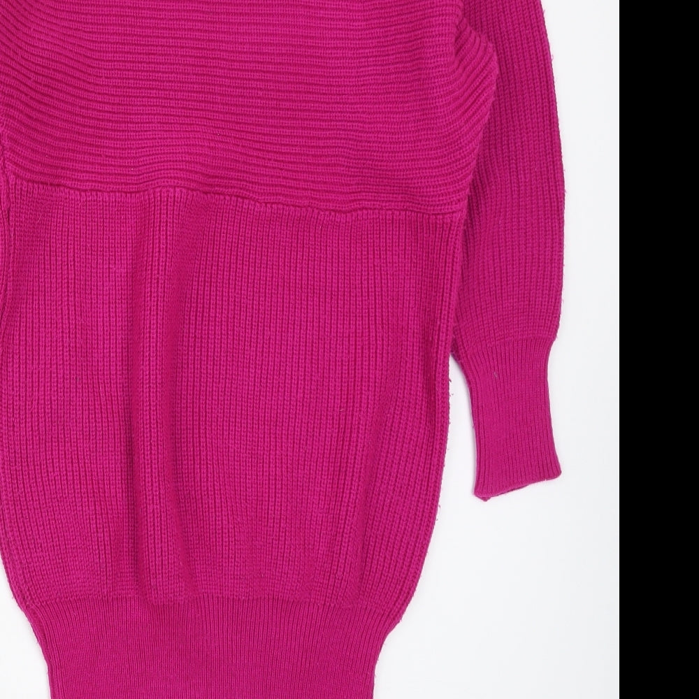 Michel Womens Pink  Knit Jumper Dress  Size M