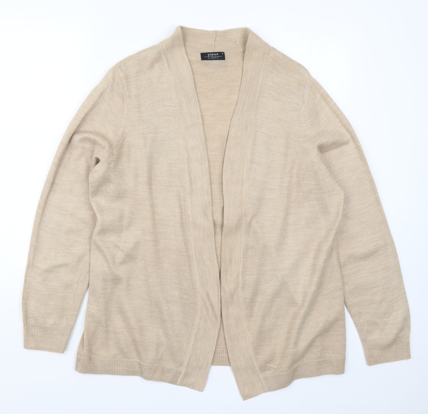 Papaya Womens Beige  Knit Cardigan Jumper Size 18
