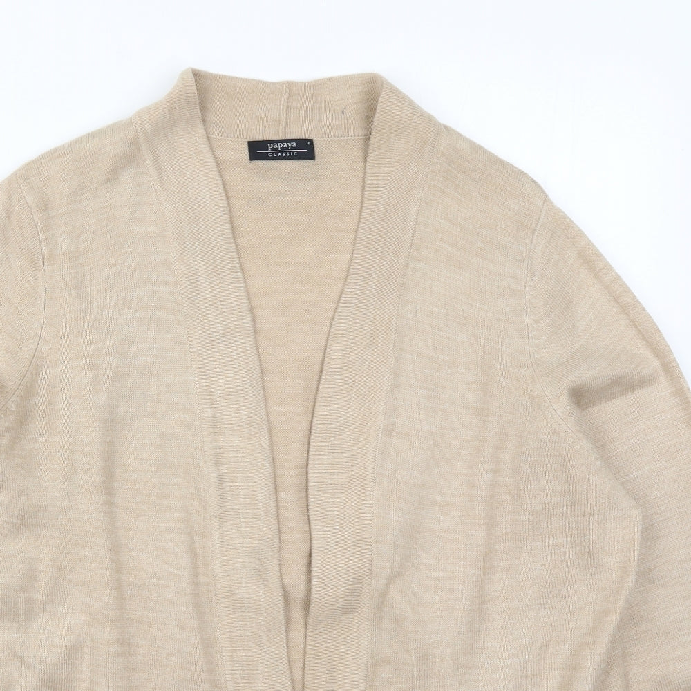 Papaya Womens Beige  Knit Cardigan Jumper Size 18