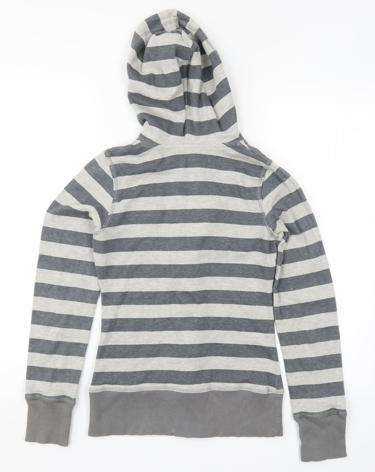 Evie Womens Grey Striped  Full Zip Hoodie Size 10  - Boston