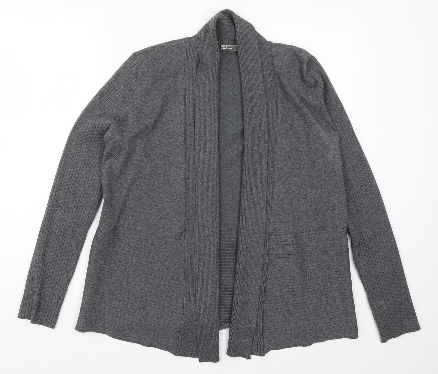 89th & Madison Womens Grey  Rayon Cardigan Jumper Size L
