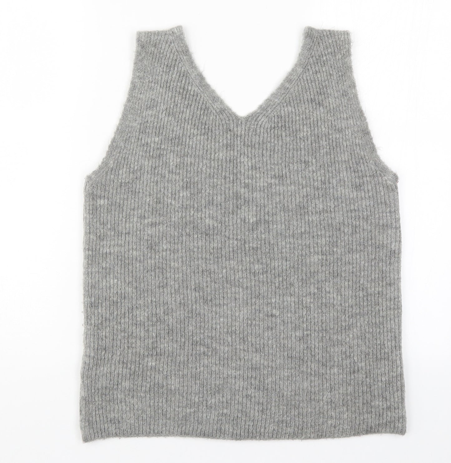 M&Co Womens Grey  Knit Vest Jumper Size S