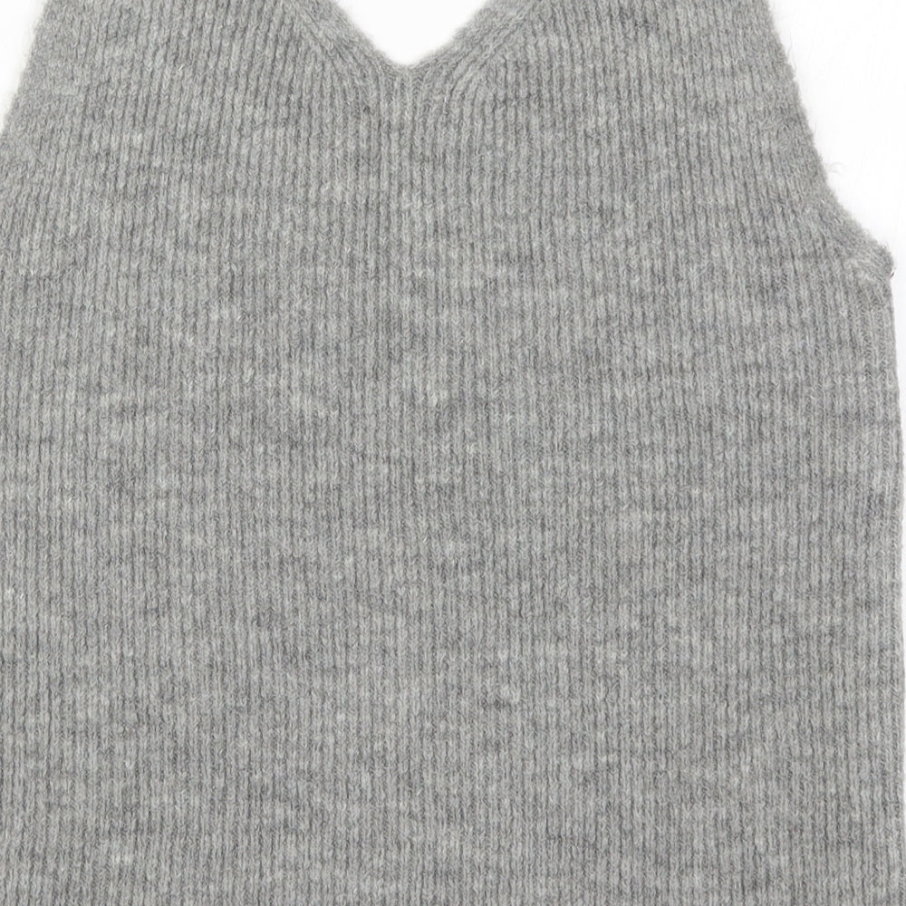 M&Co Womens Grey  Knit Vest Jumper Size S