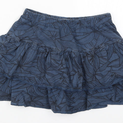 La Redoute Girls Blue Floral  Skater Skirt Size 12 Years