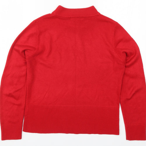 Klass Womens Red  Knit Pullover Jumper Size M