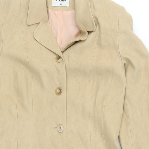 Wallis Womens Beige   Pea Coat Coat Size 12