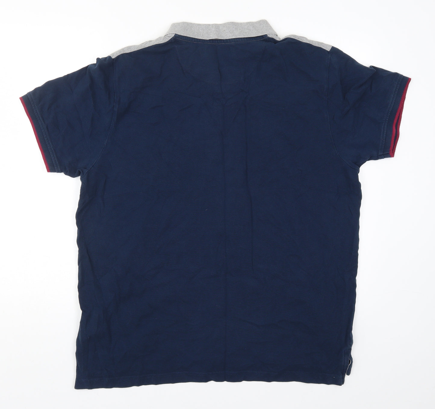 Pierre Cardin Mens Blue Colourblock   Polo Size XL  - Pink