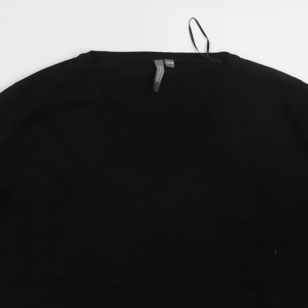 Originals Womens Black  Knit Pullover Jumper Size 12