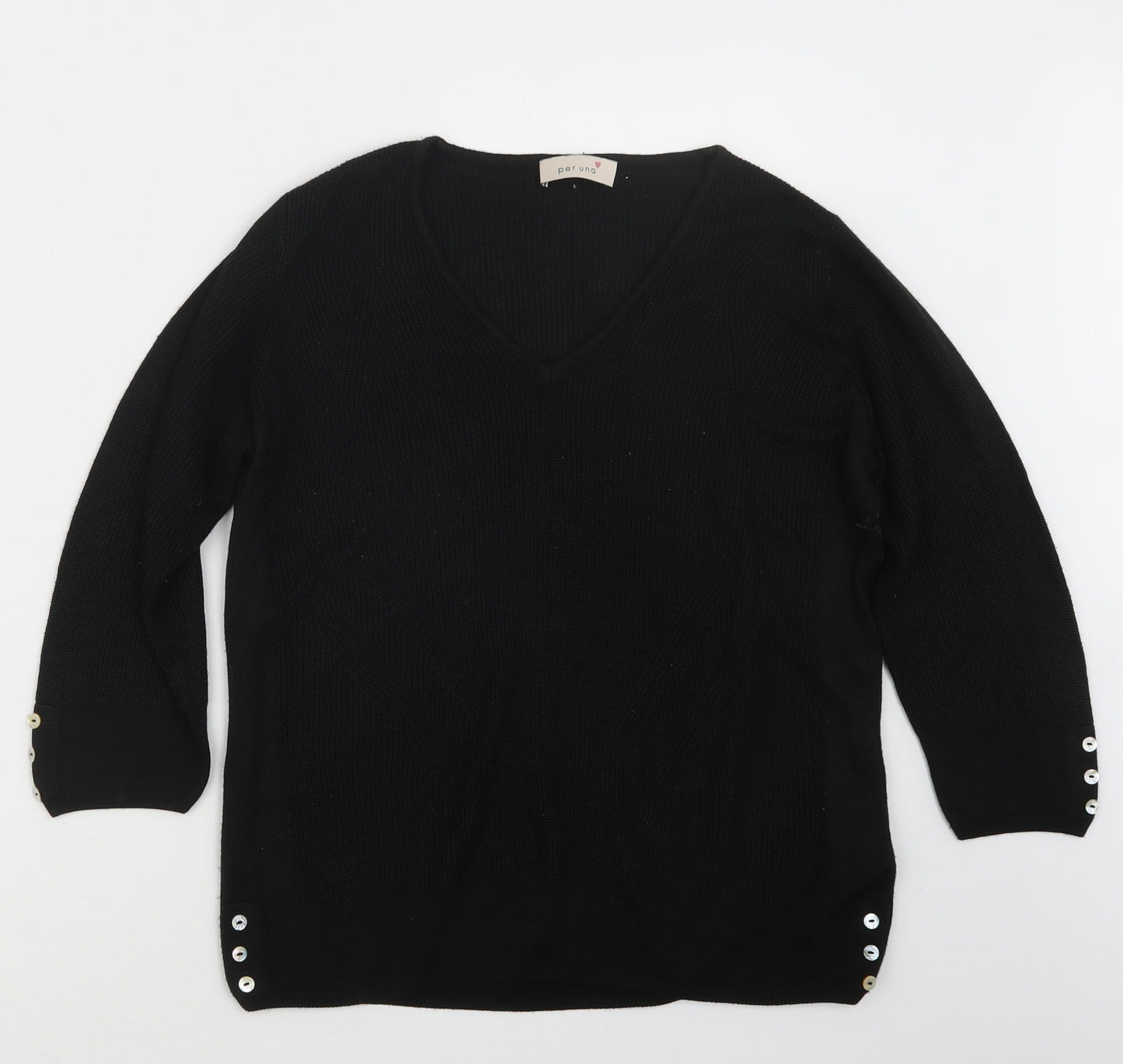 Per Una Womens Black  Knit Pullover Jumper Size 12