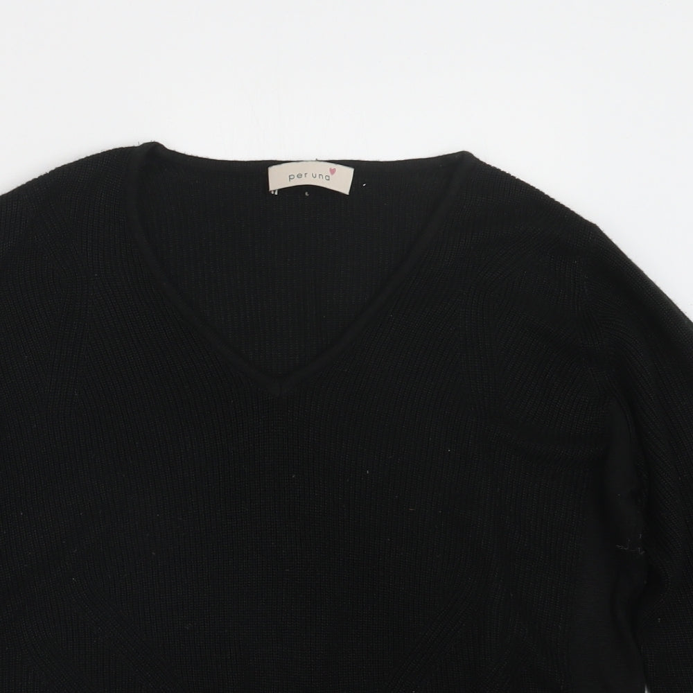 Per Una Womens Black  Knit Pullover Jumper Size 12