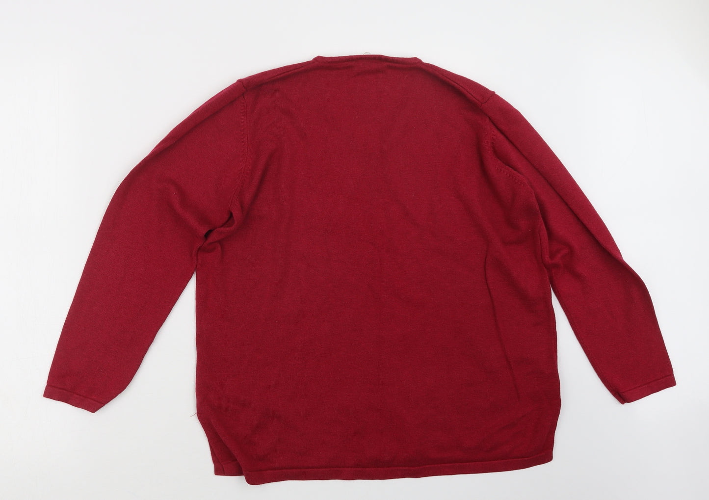 Country Casuals Womens Red  Knit Pullover Jumper Size L