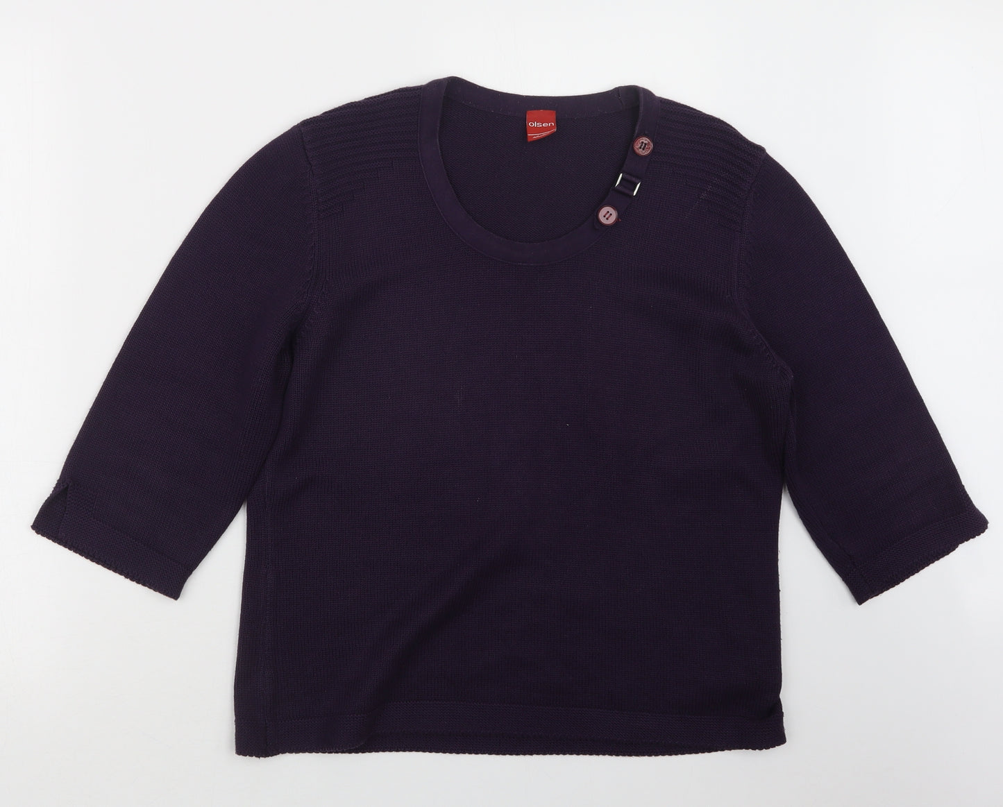 Olsen Womens Purple  Knit Pullover Jumper Size 16