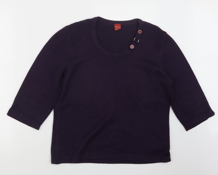 Olsen Womens Purple Knit Pullover Jumper Size 16