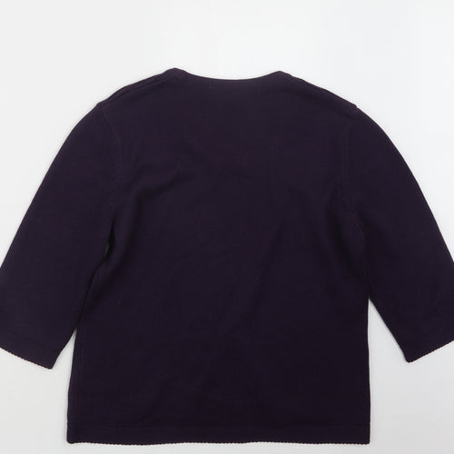 Olsen Womens Purple  Knit Pullover Jumper Size 16