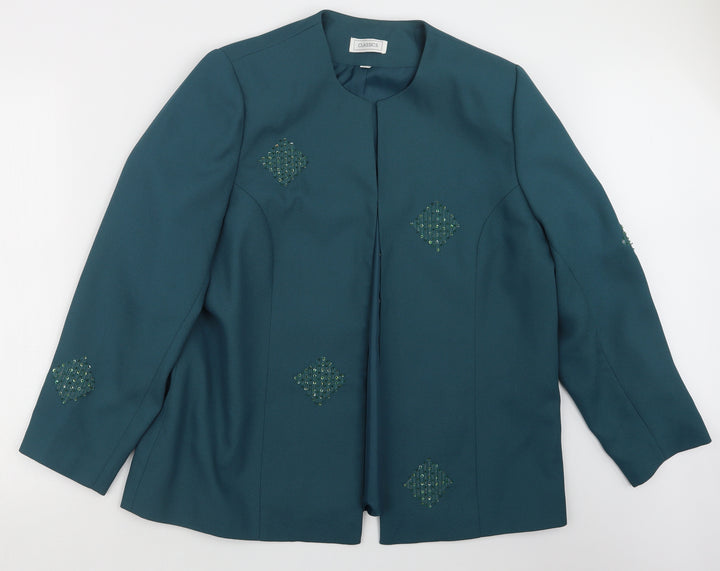 Classics Womens Blue Jacket Size 20