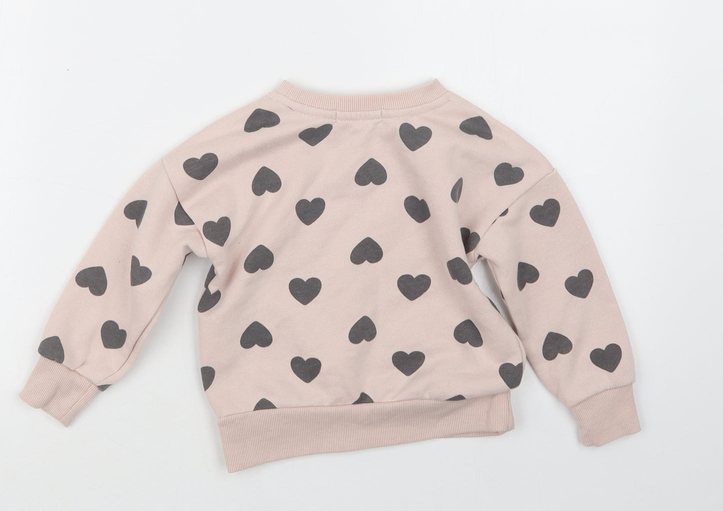 Primark Girls Pink Geometric  Pullover Jumper Size 18-24 Months