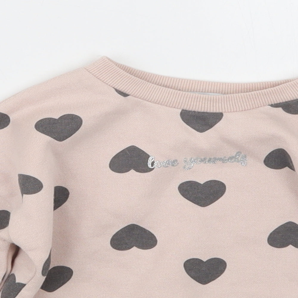 Primark Girls Pink Geometric  Pullover Jumper Size 18-24 Months