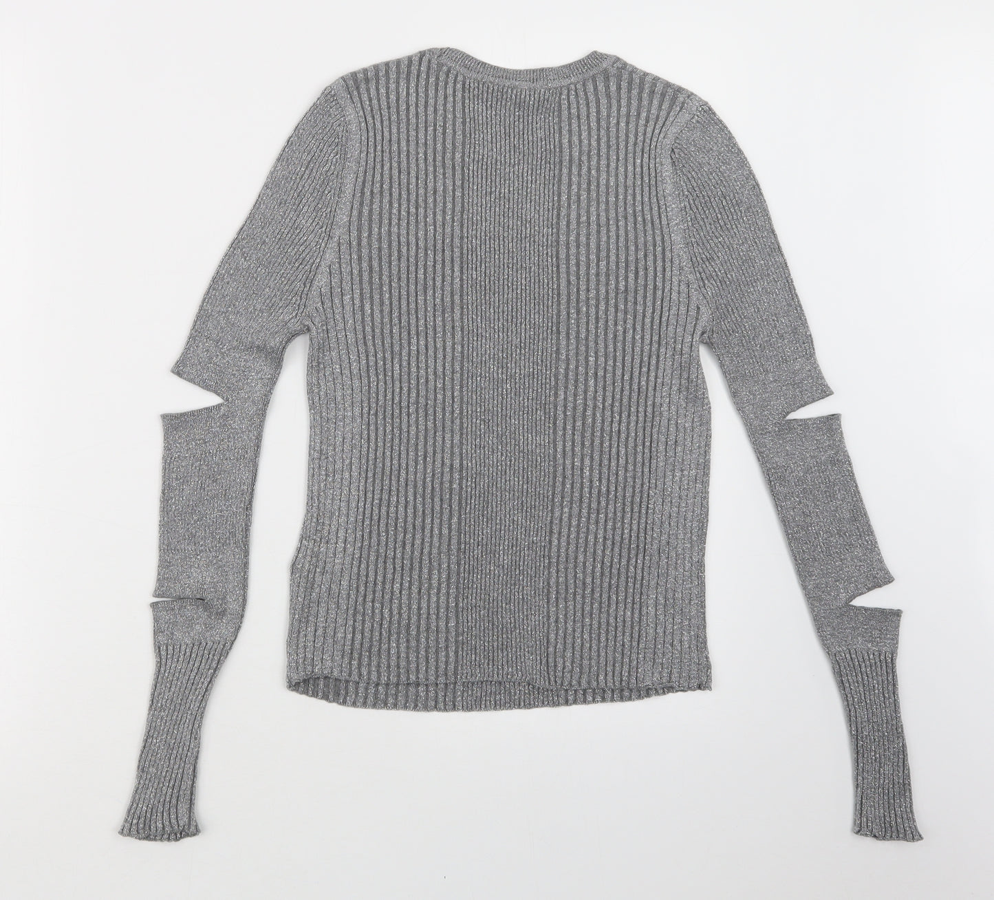 Marks and Spencer Womens Silver  Knit Pullover Jumper Size 10