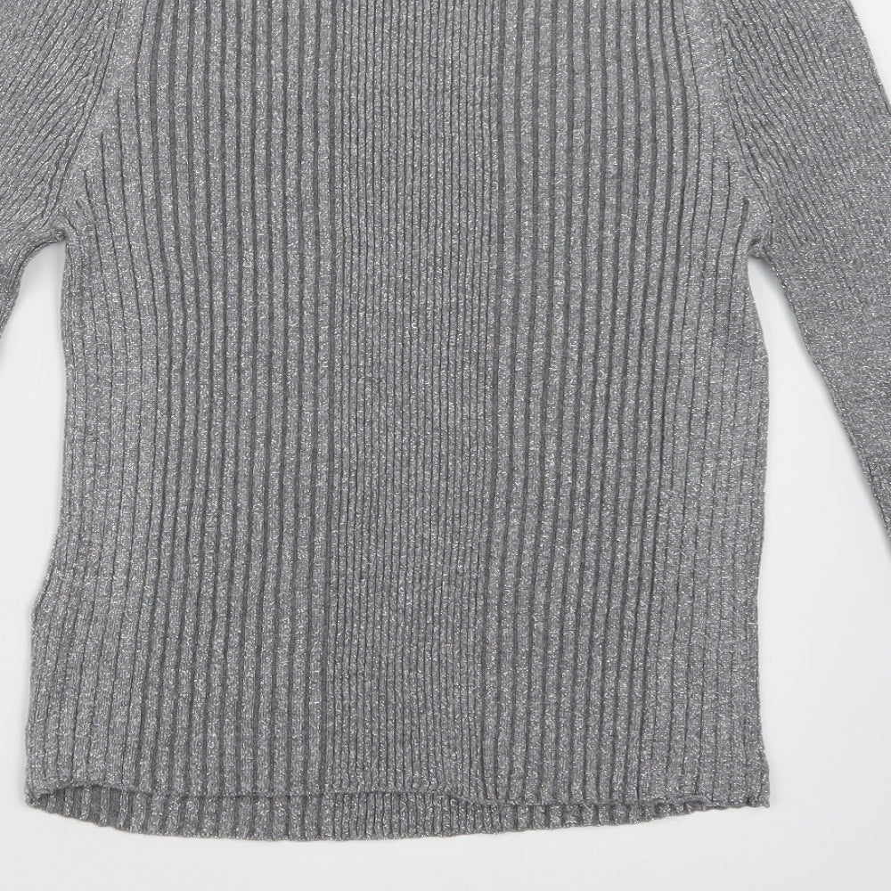 Marks and Spencer Womens Silver  Knit Pullover Jumper Size 10