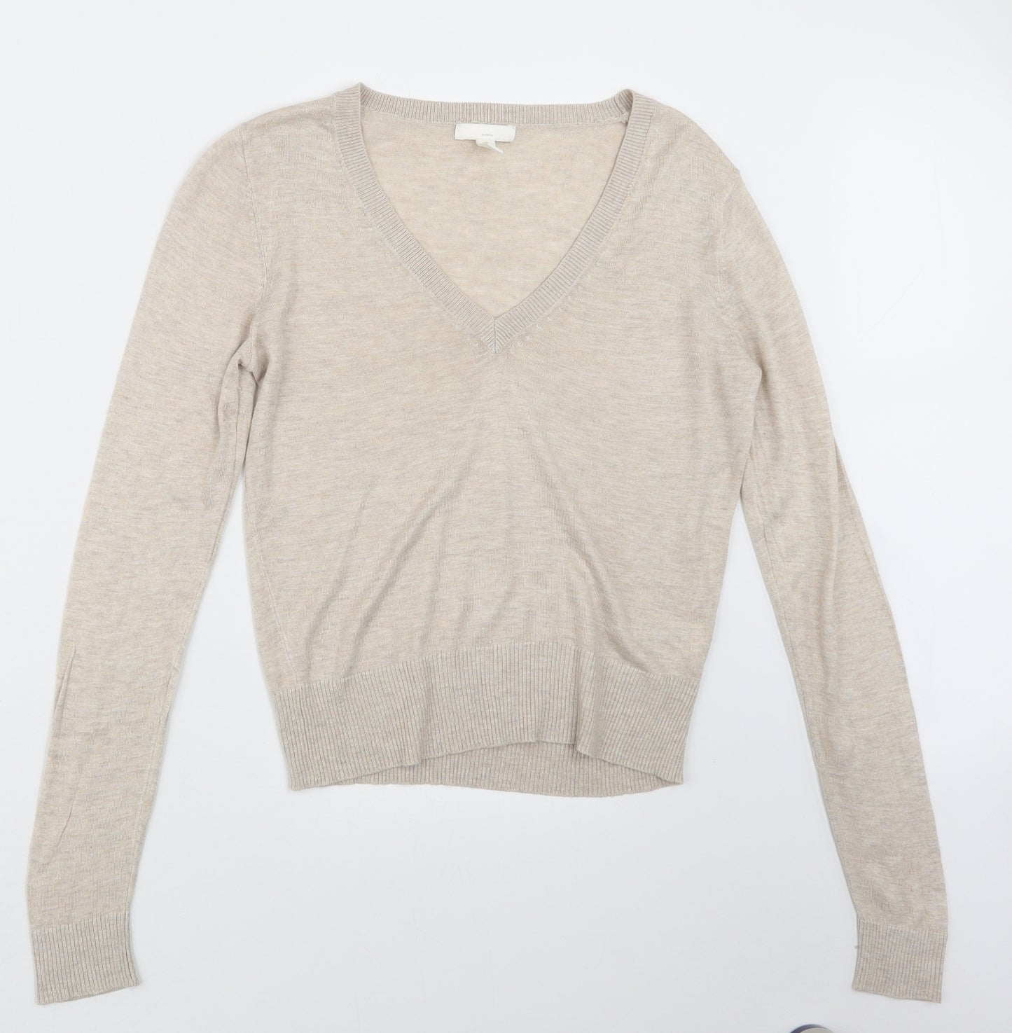 H&M Womens Beige  Knit Pullover Jumper Size S