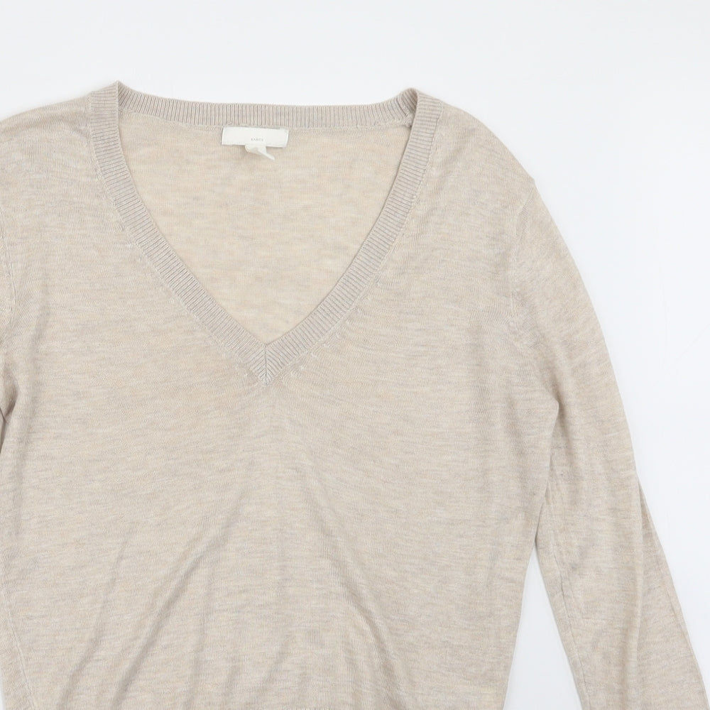 H&M Womens Beige  Knit Pullover Jumper Size S