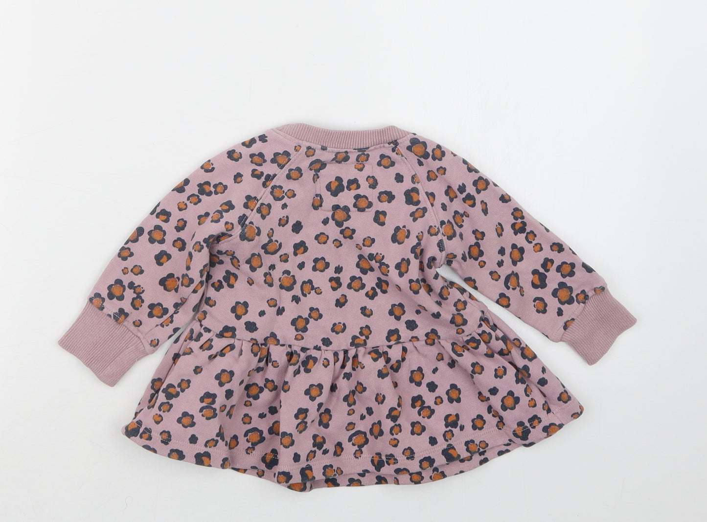 NEXT Girls Pink Animal Print  Pullover Jumper Size 6-9 Months