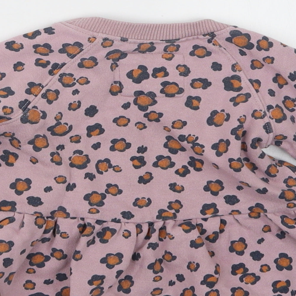 NEXT Girls Pink Animal Print  Pullover Jumper Size 6-9 Months