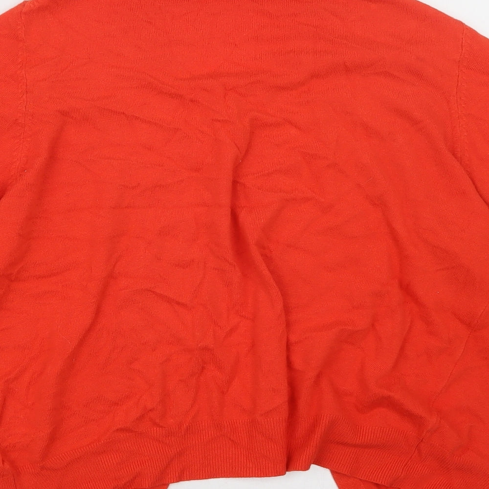 Marks and Spencer Womens Orange  Knit Cardigan Jumper Size 16