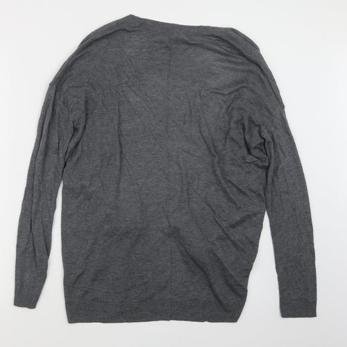 H&M Womens Grey  Knit Cardigan Jumper Size S