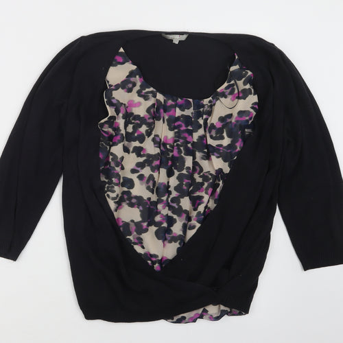 Per Una Womens Black   Cardigan Jumper Size 14  - Top and cardigan in one