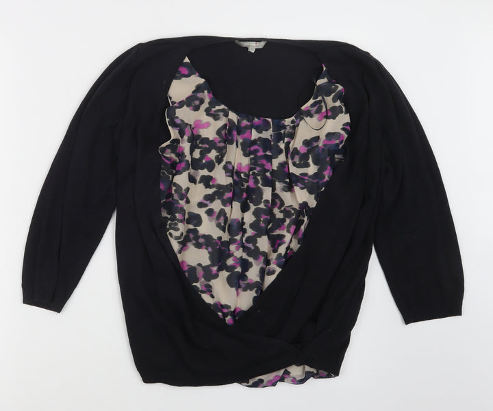 Per Una Womens Black Cardigan Jumper Size 14 - Top and cardigan in one