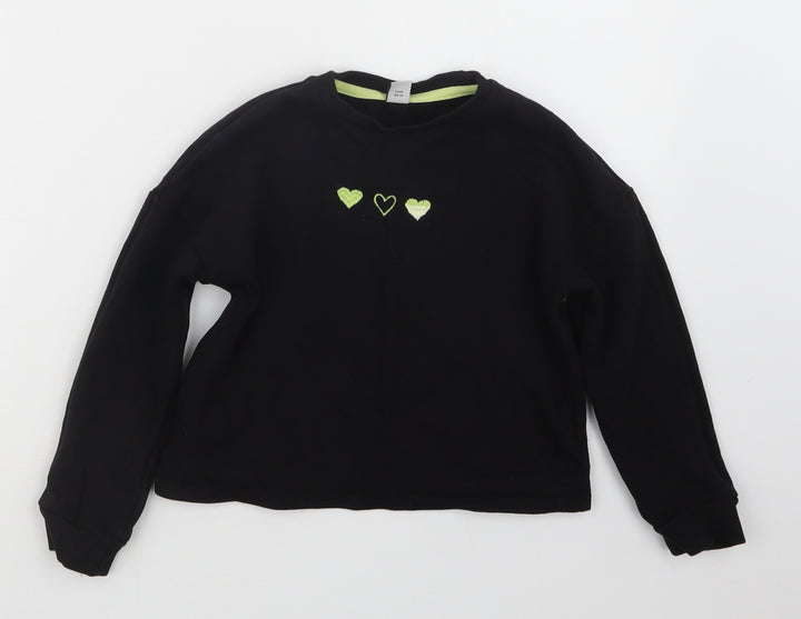 TU Girls Black   Pullover Jumper Size 7 Years