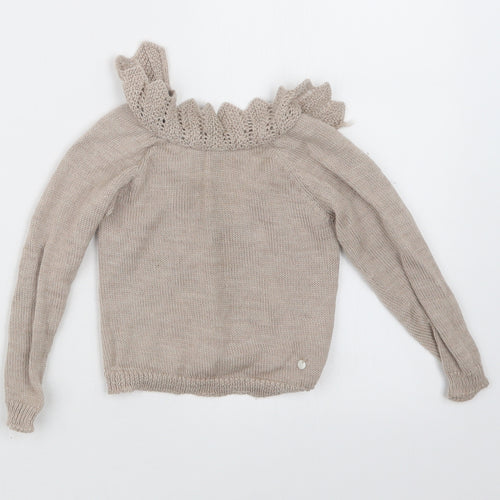 wedoble Girls Beige  Knit Pullover Jumper Size 9-12 Months