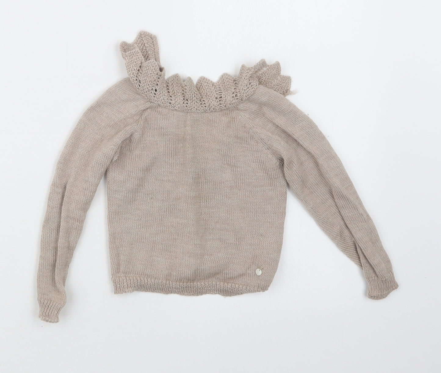wedoble Girls Beige  Knit Pullover Jumper Size 9-12 Months