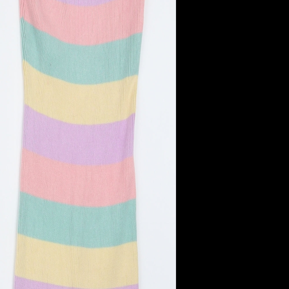 Giorgia Womens Purple Striped  Pencil Dress  Size M
