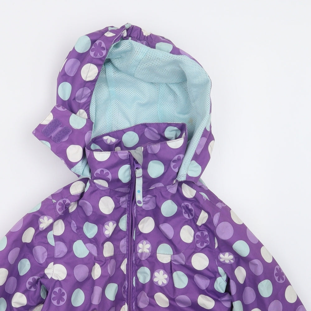 Trespass Girls Purple Geometric  Jacket Coat Size 5-6 Years
