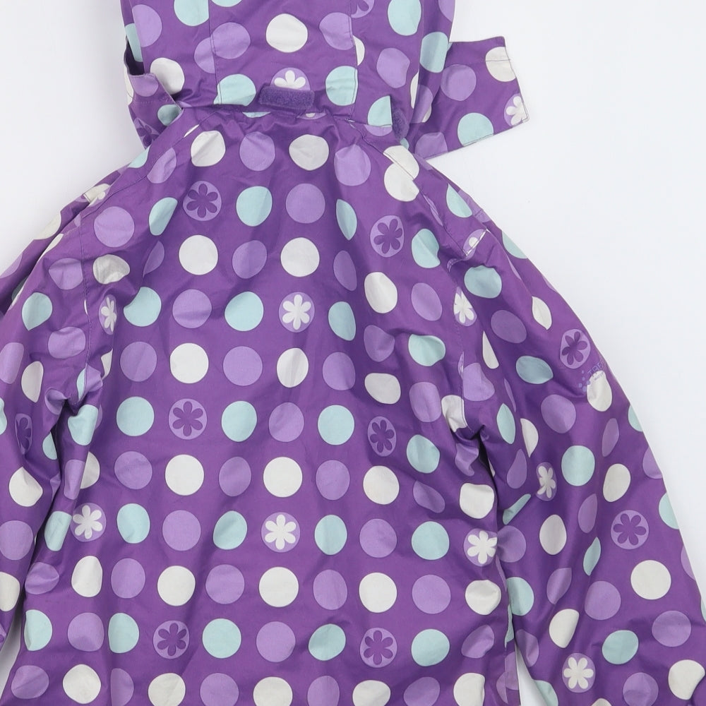 Trespass Girls Purple Geometric  Jacket Coat Size 5-6 Years