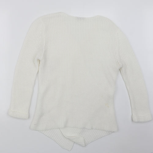 TU Womens White  Knit Pullover Jumper Size 16