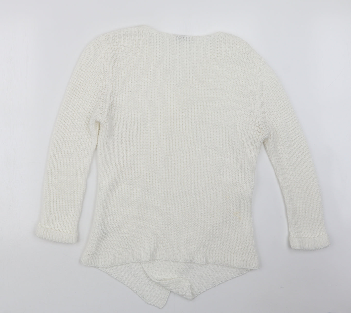 TU Womens White  Knit Pullover Jumper Size 16
