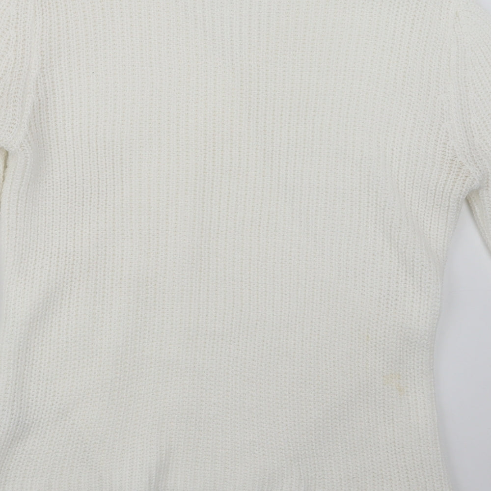 TU Womens White  Knit Pullover Jumper Size 16