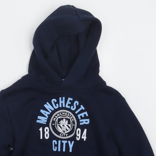 Manchester City FC Boys Blue   Pullover Hoodie Size 8-9 Years  - Manchester City FC